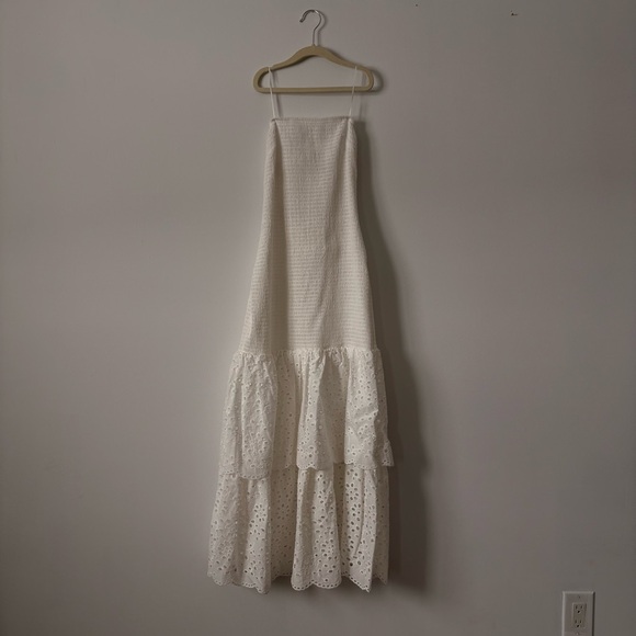 Dynamite Strapless White Lace Maxi Dress - Picture 4 of 9